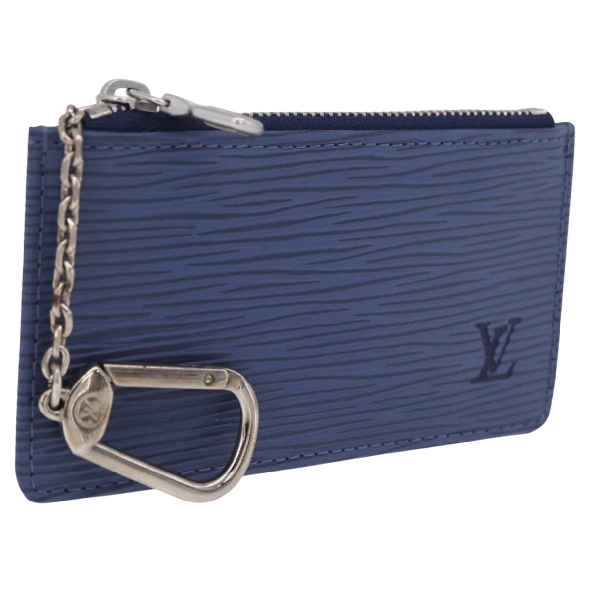 LOUIS VUITTON Epi Pochette Cles Coin Purse Blue Myrtille M6380G LV Auth ki6951V