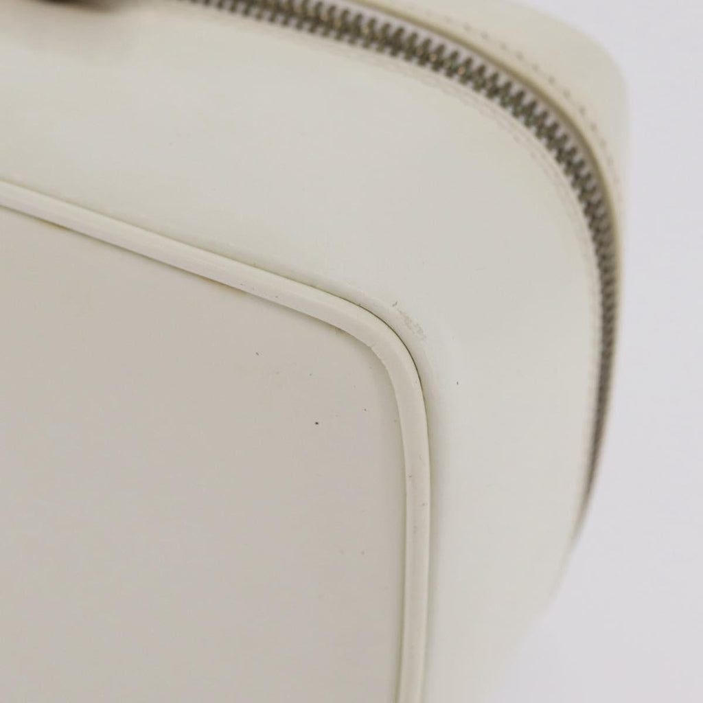 GUCCI Bamboo Vanity Hand Bag Patent Leather White Gold 032 1956 0151 Auth kk729