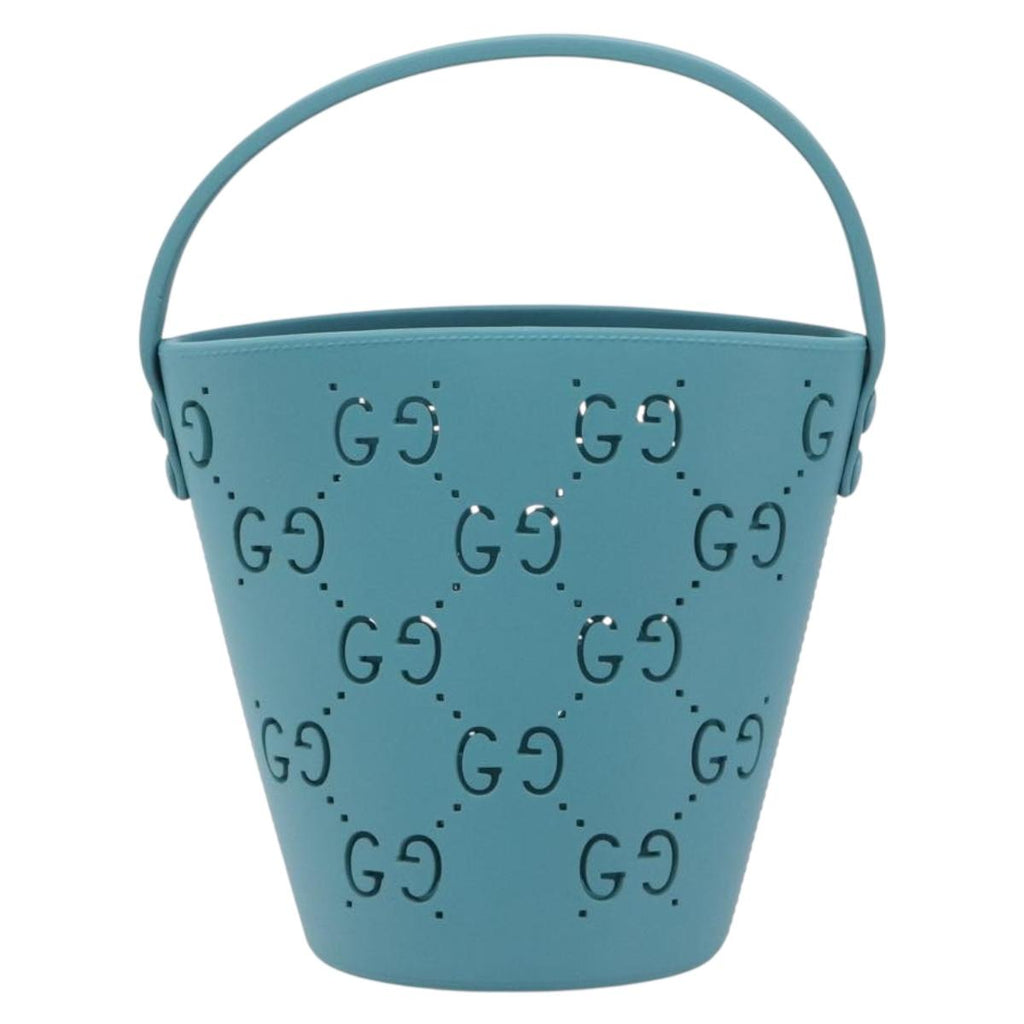 GUCCI Children's Hand Bag rubber Blue 723051 Auth LN238M
