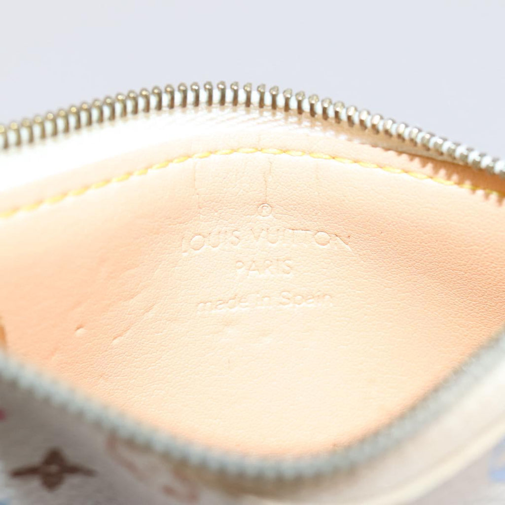 LOUIS VUITTON Monogram Multicolor Pochette Cles Purse White M92655 LV Auth LN266