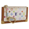 LOUIS VUITTON Monogram Multicolor Pochette Cles Purse White M92655 LV Auth LN266