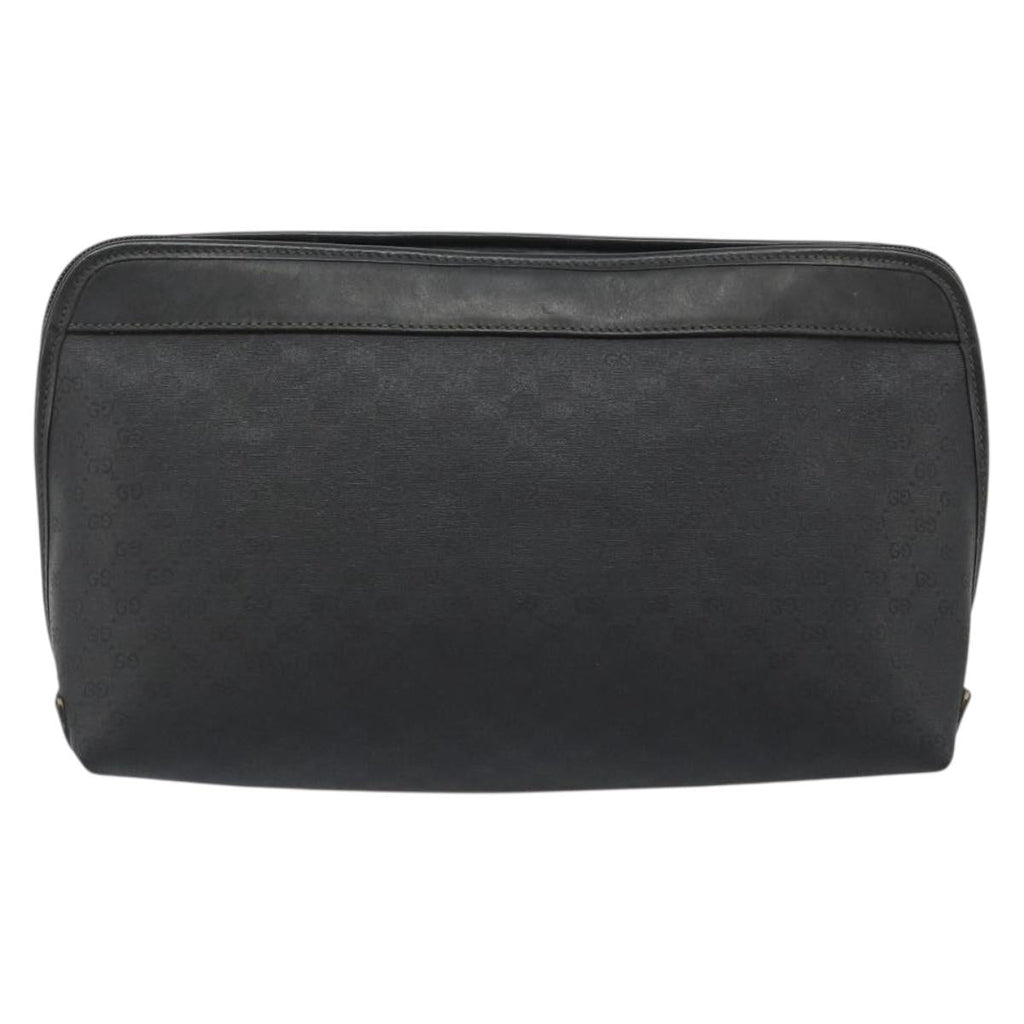 GUCCI Micro GG Supreme Clutch Bag PVC Black Gold 014 58 0198 Auth mr2532