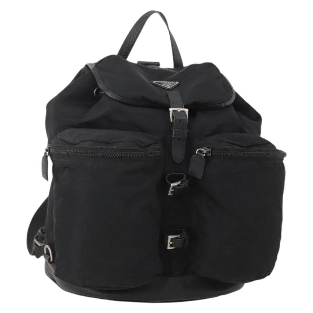 PRADA Backpack Nylon Black Silver Auth mr2851