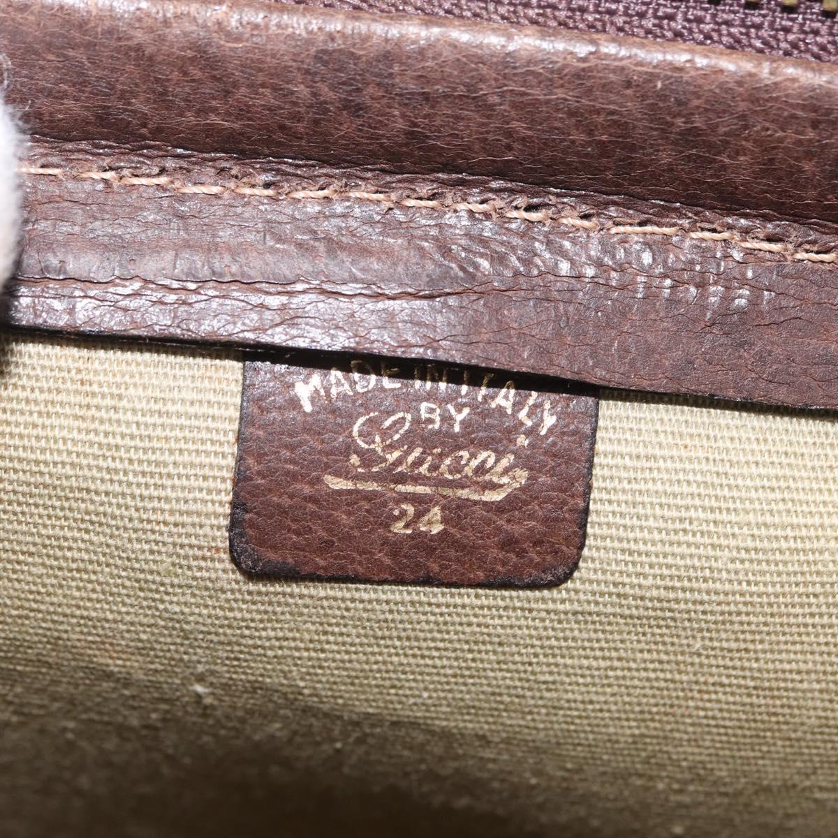GUCCI GG Canvas Web Sherry Line Boston Bag Beige Gold Tone Auth mr3043