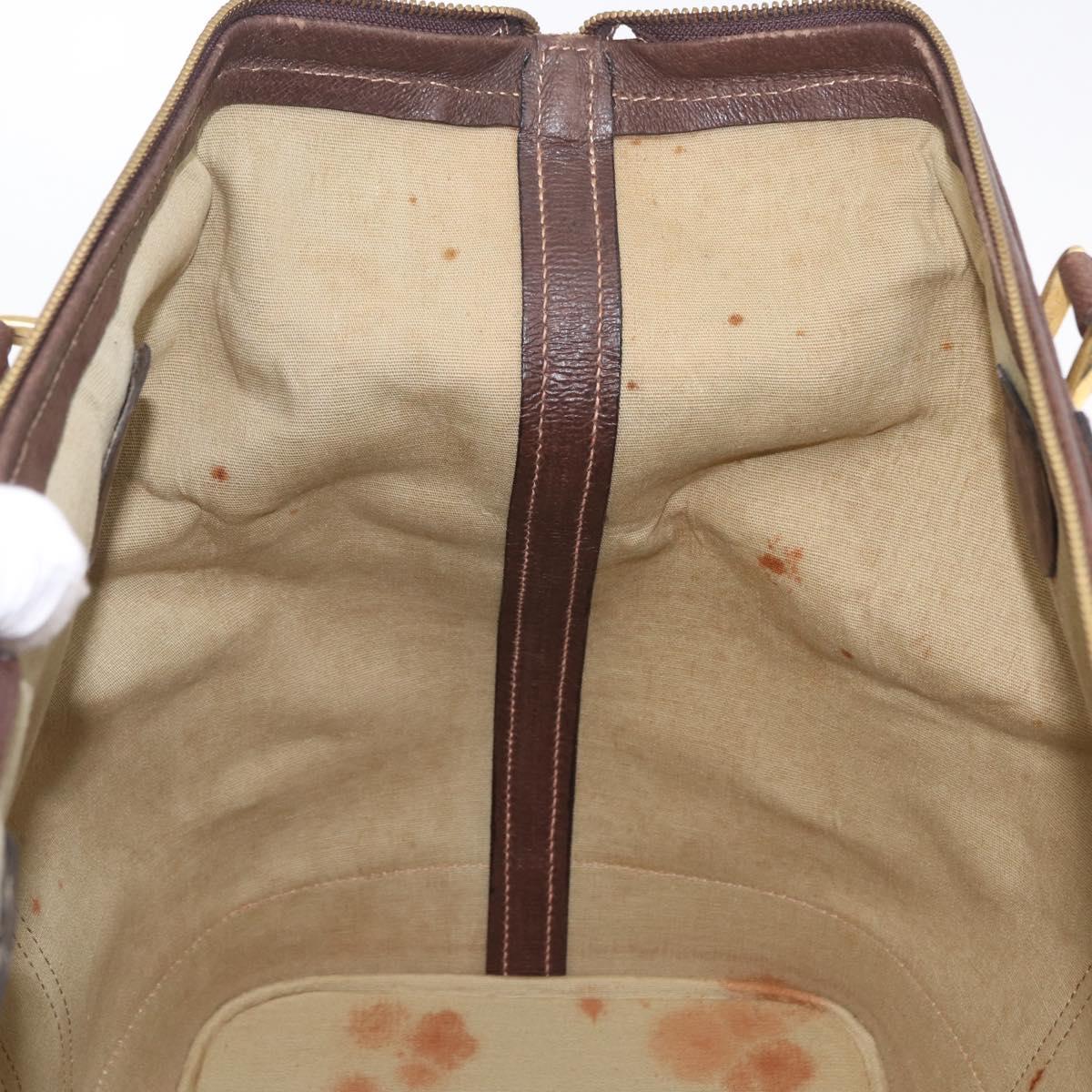 GUCCI GG Canvas Web Sherry Line Boston Bag Beige Gold Tone Auth mr3043