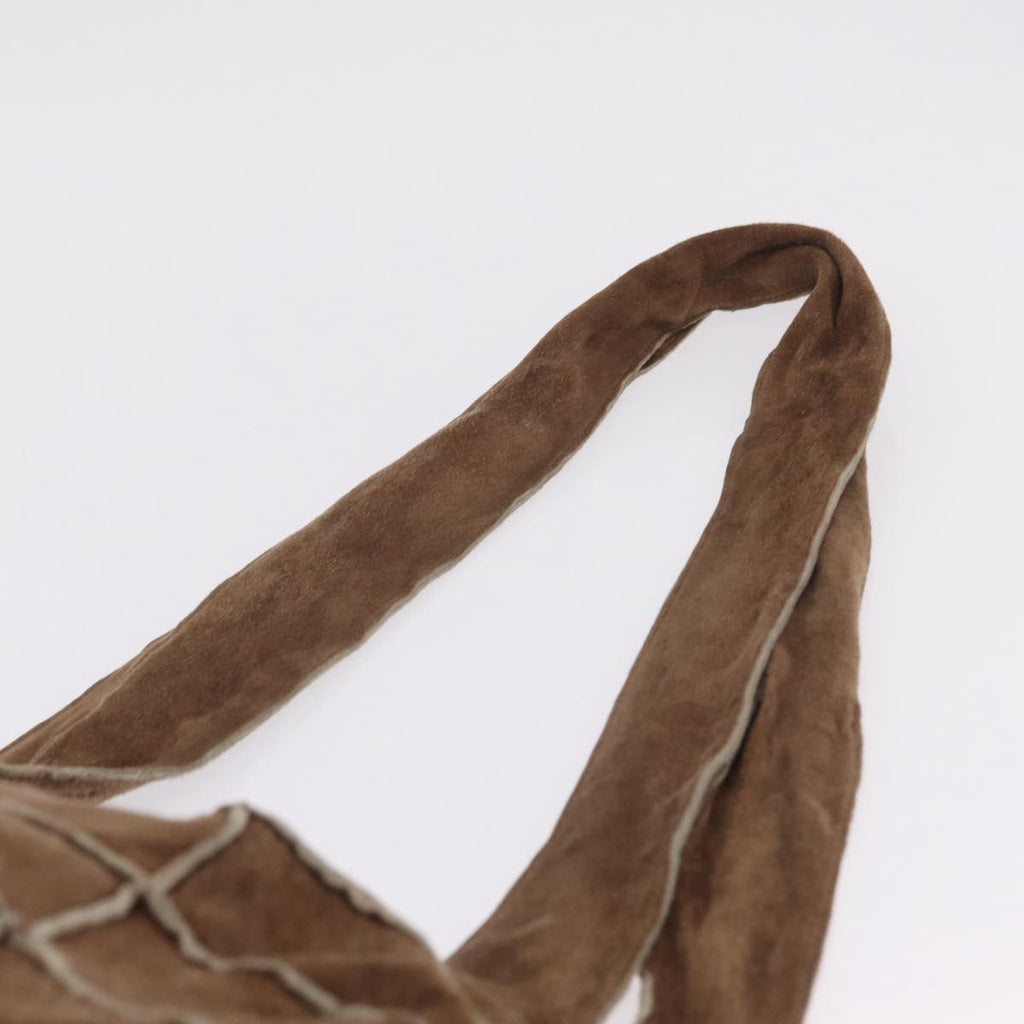 CHANEL Tote Bag Suede Brown CC Auth mr3127A