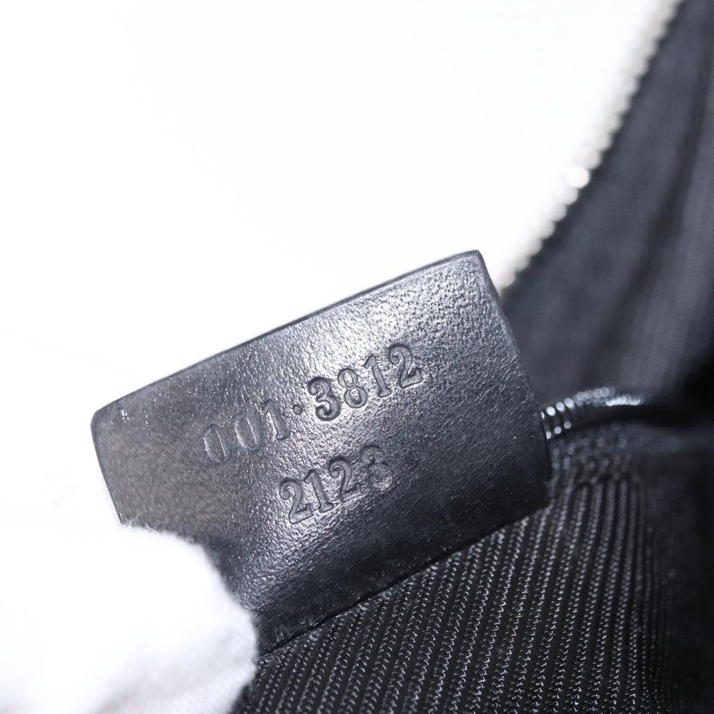 GUCCI GG Canvas Shoulder Bag Black Silver 001 3812 2123 Auth mr3137