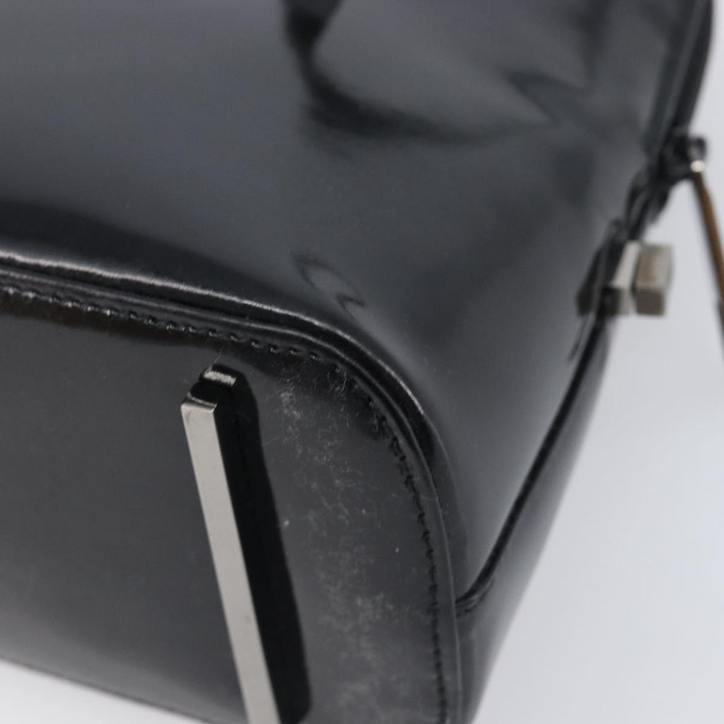 GUCCI Shoulder Bag Patent leather Silver Black 001 3261 Auth mr3142