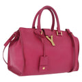 Saint Laurent Hand Bag Leather 2way Pink Gold Auth mr3162A