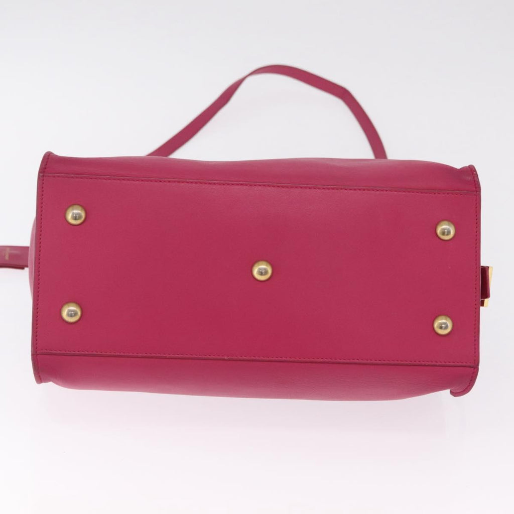 Saint Laurent Hand Bag Leather 2way Pink Gold Auth mr3162A