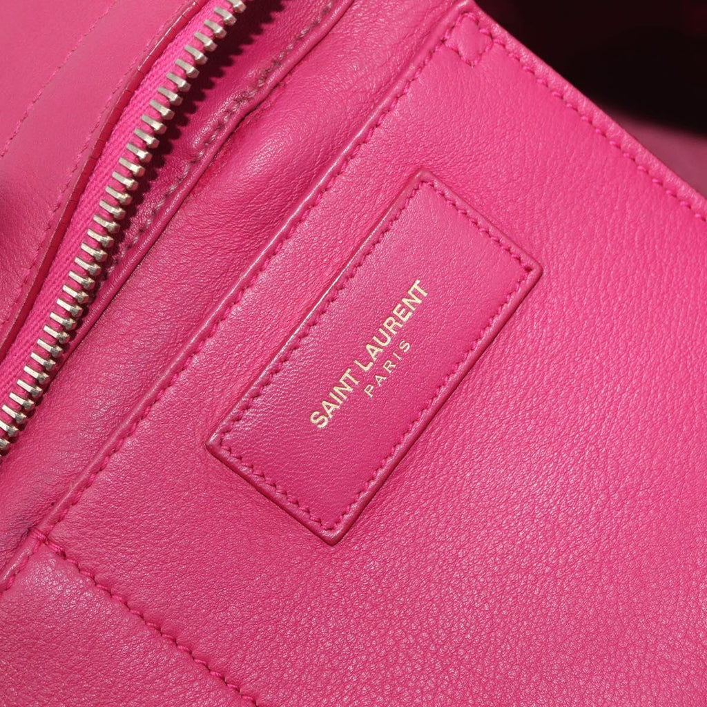 Saint Laurent Hand Bag Leather 2way Pink Gold Auth mr3162A