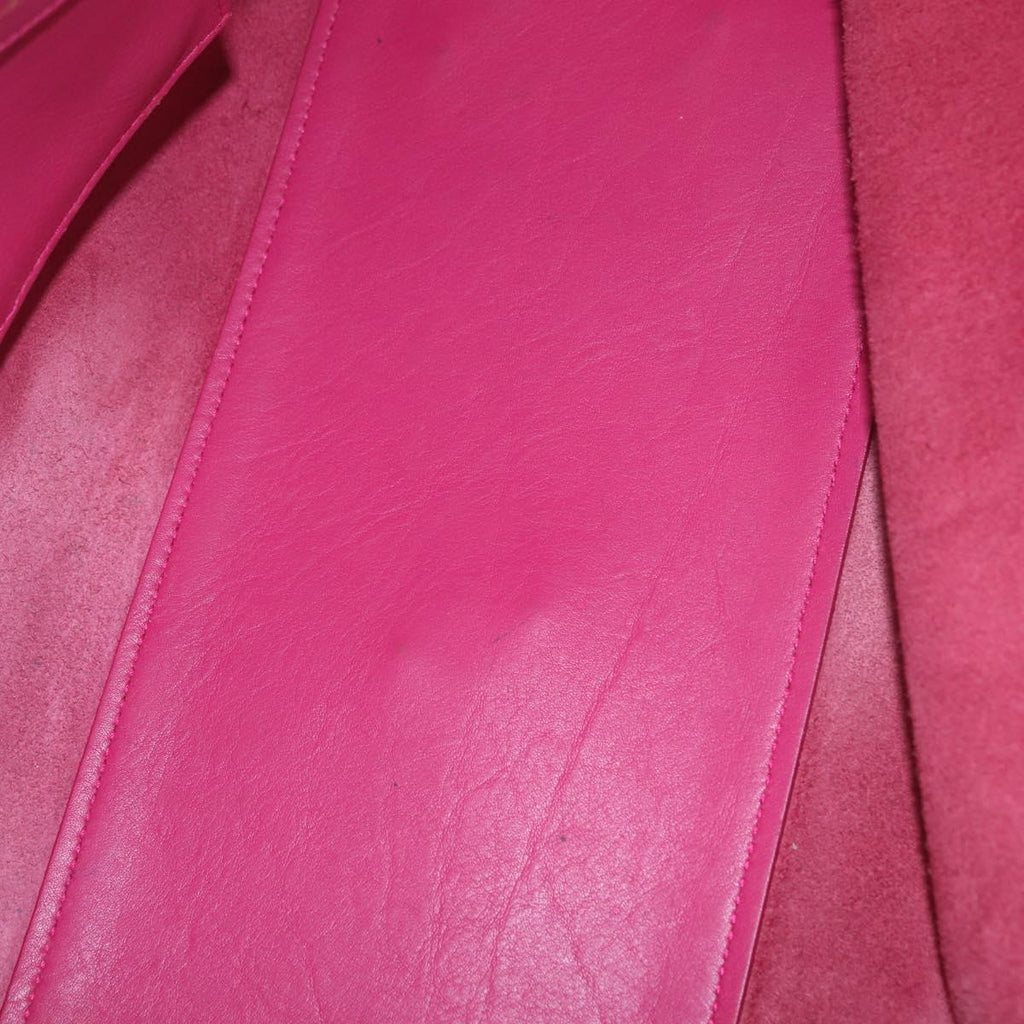 Saint Laurent Hand Bag Leather 2way Pink Gold Auth mr3162A