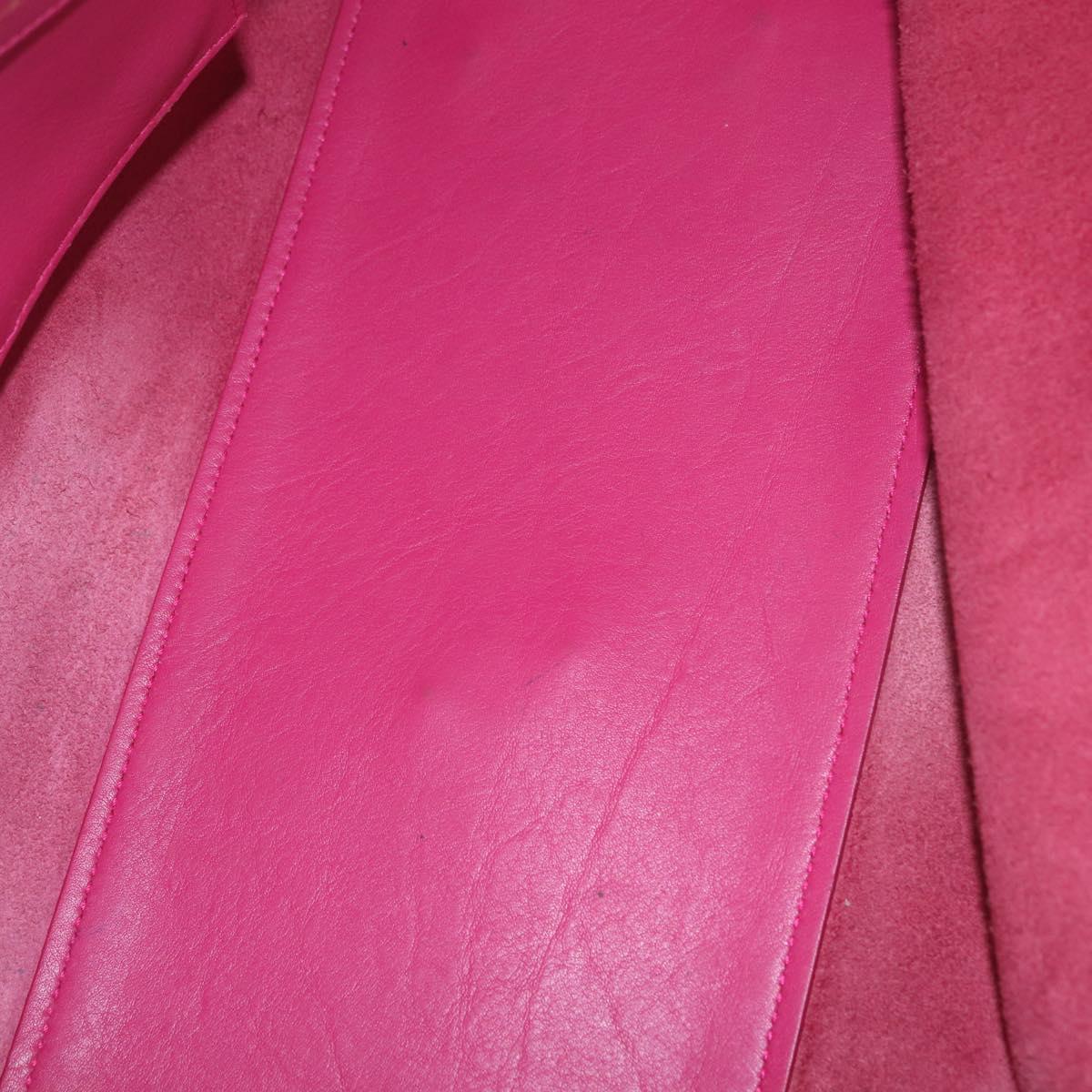 Saint Laurent Hand Bag Leather 2way Pink Gold Auth mr3162A