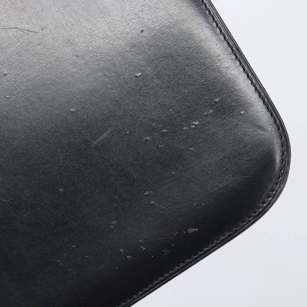 CELINE Horse Carriage Shoulder Bag Leather Black Gold Auth mr3168