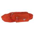 PRADA Waist bag Nylon Orange Silver Auth mr3174A