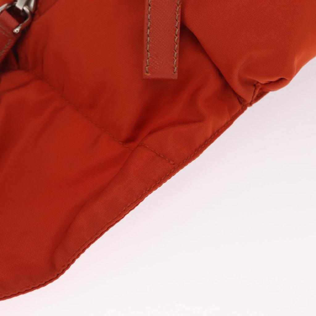 PRADA Waist bag Nylon Orange Silver Auth mr3174A