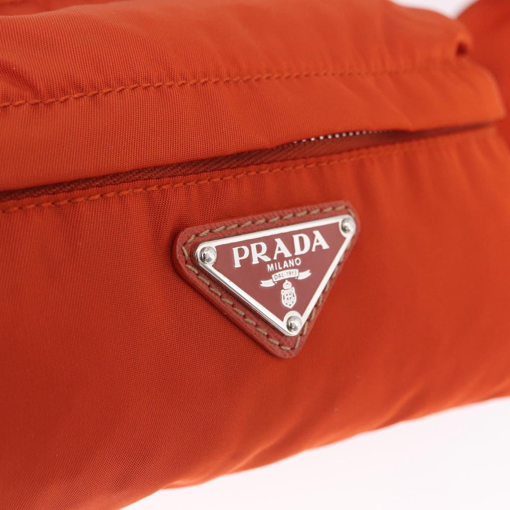 PRADA Waist bag Nylon Orange Silver Auth mr3174A