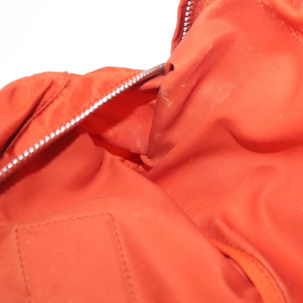 PRADA Waist bag Nylon Orange Silver Auth mr3174A