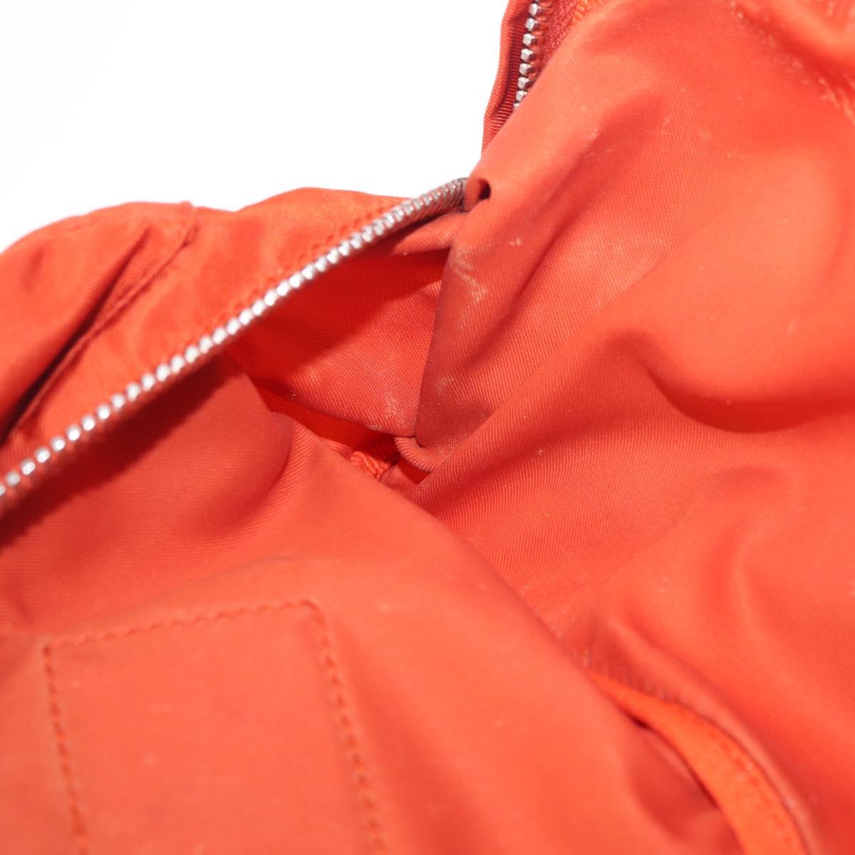 PRADA Waist bag Nylon Orange Silver Auth mr3174A