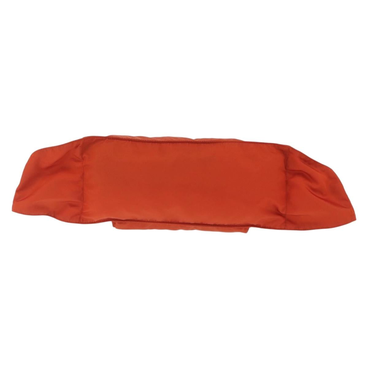 PRADA Waist bag Nylon Orange Silver Auth mr3174A
