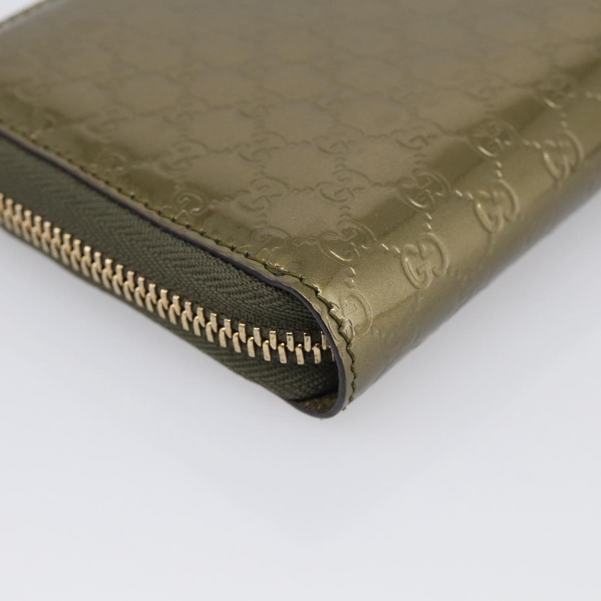 GUCCI Long Wallet Patent leather Red Gold 308005 Auth mr3182A