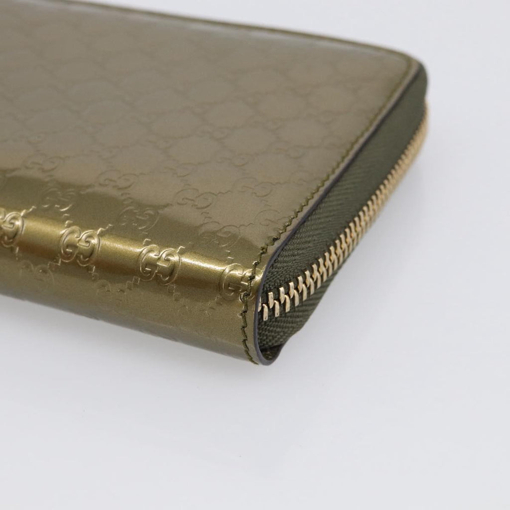 GUCCI Long Wallet Patent leather Red Gold 308005 Auth mr3182A