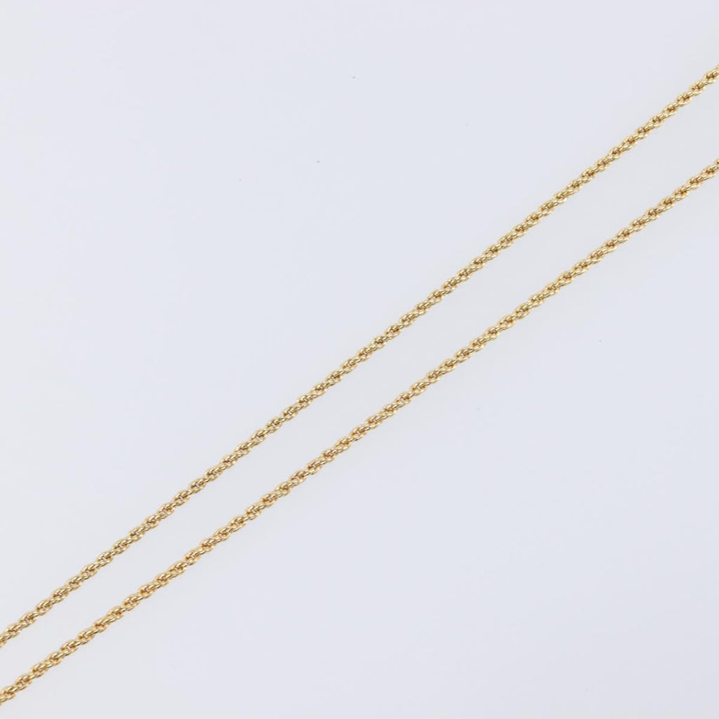 Christian Dior Rhinestone Necklace Metal Gold Tone Black Auth SK139V