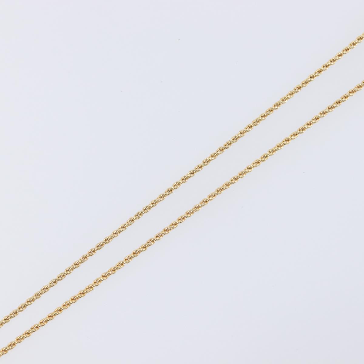 Christian Dior Rhinestone Necklace Metal Gold Tone Black Auth SK139V