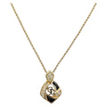 Christian Dior Rhinestone Necklace Metal Gold Tone Black Auth SK139V