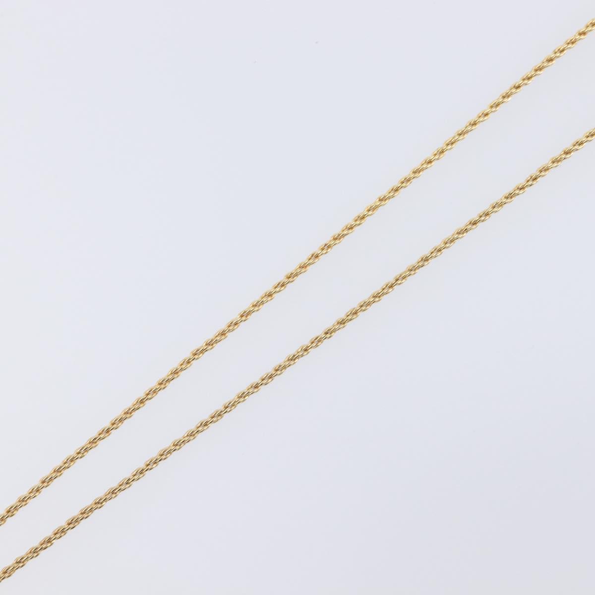Christian Dior Rhinestone Necklace Metal Gold Tone Black Auth SK139V