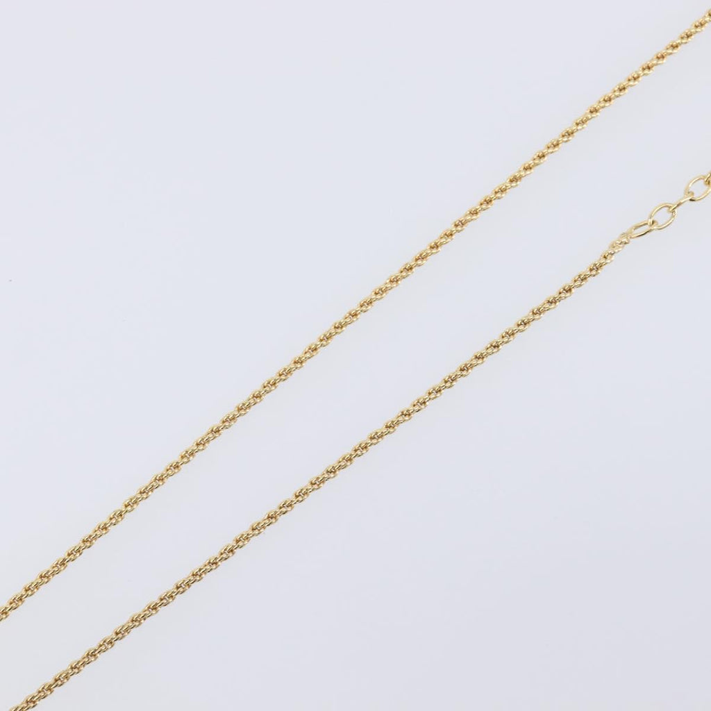 Christian Dior Rhinestone Necklace Metal Gold Tone Black Auth SK139V