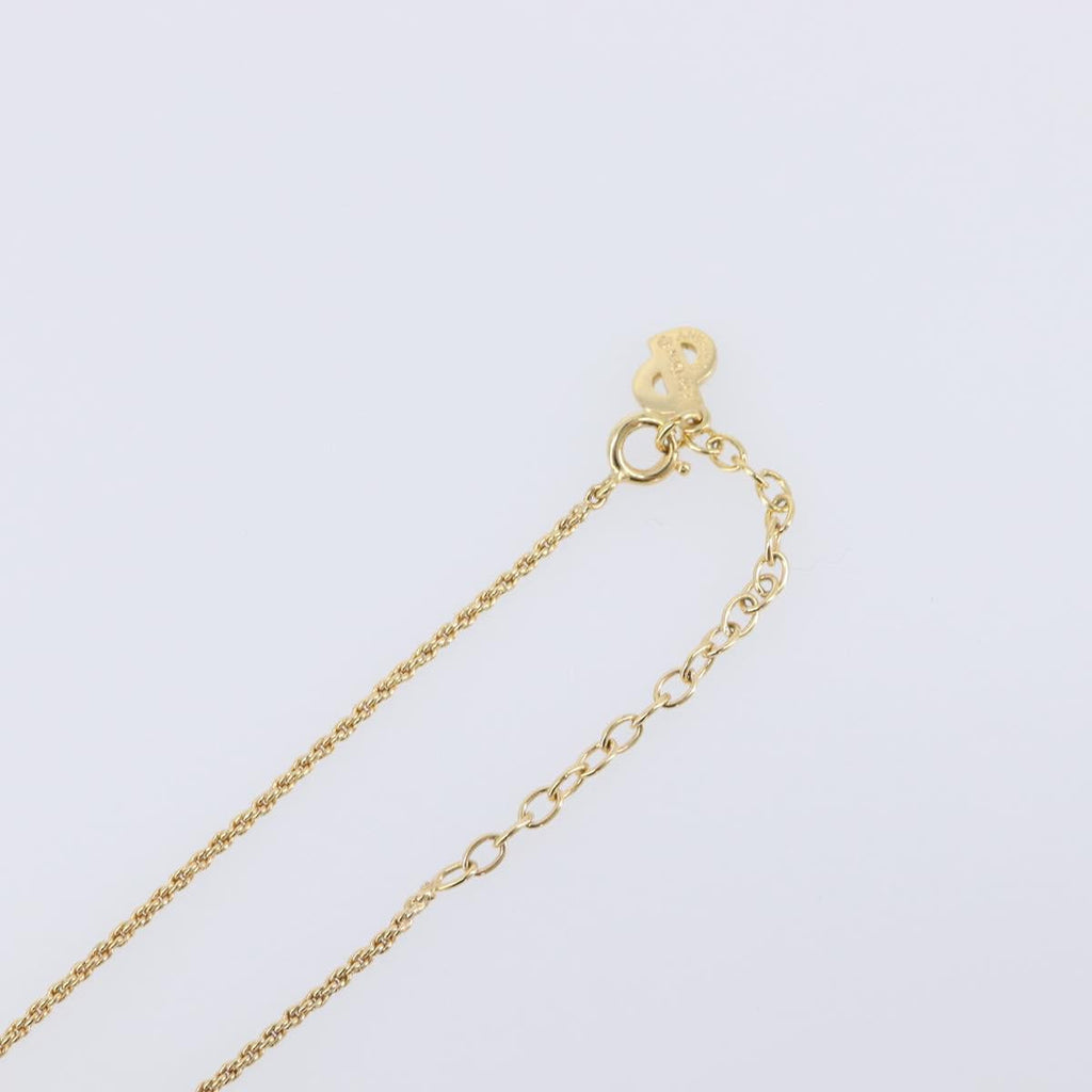 Christian Dior Rhinestone Necklace Metal Gold Tone Black Auth SK139V