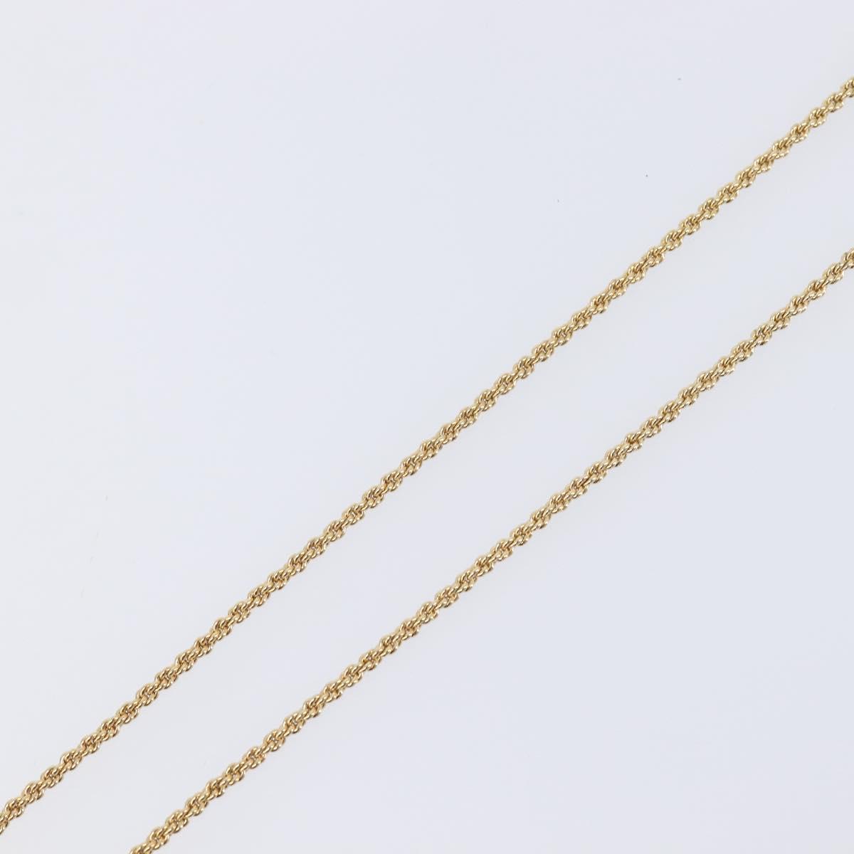 Christian Dior Teardrop Necklace Metal Gold Tone Auth SK149V