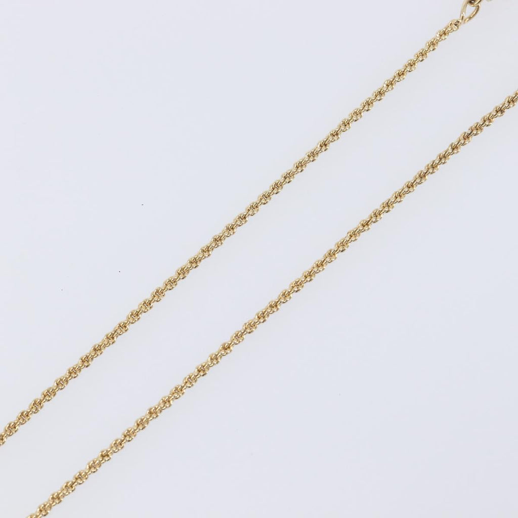 Christian Dior Teardrop Necklace Metal Gold Tone Auth SK149V