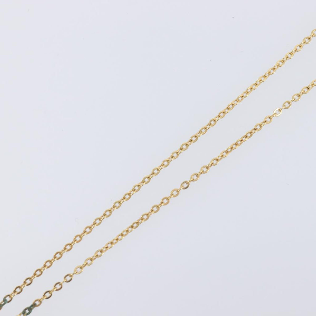 Christian Dior Rhinestone Necklace Metal Gold Tone Black Auth SK150