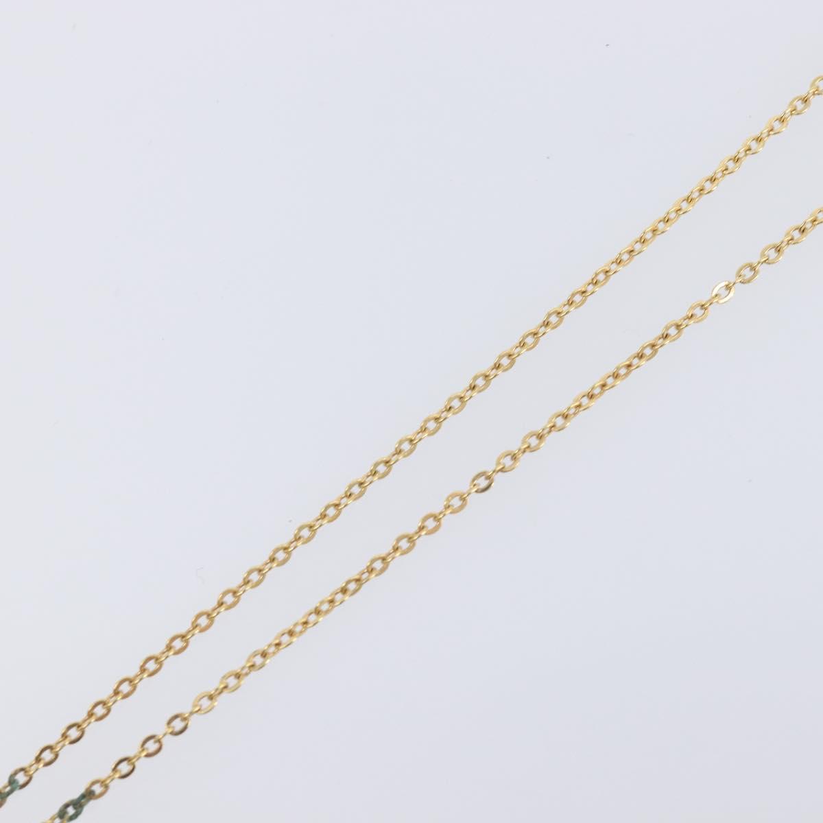 Christian Dior Rhinestone Necklace Metal Gold Tone Black Auth SK150