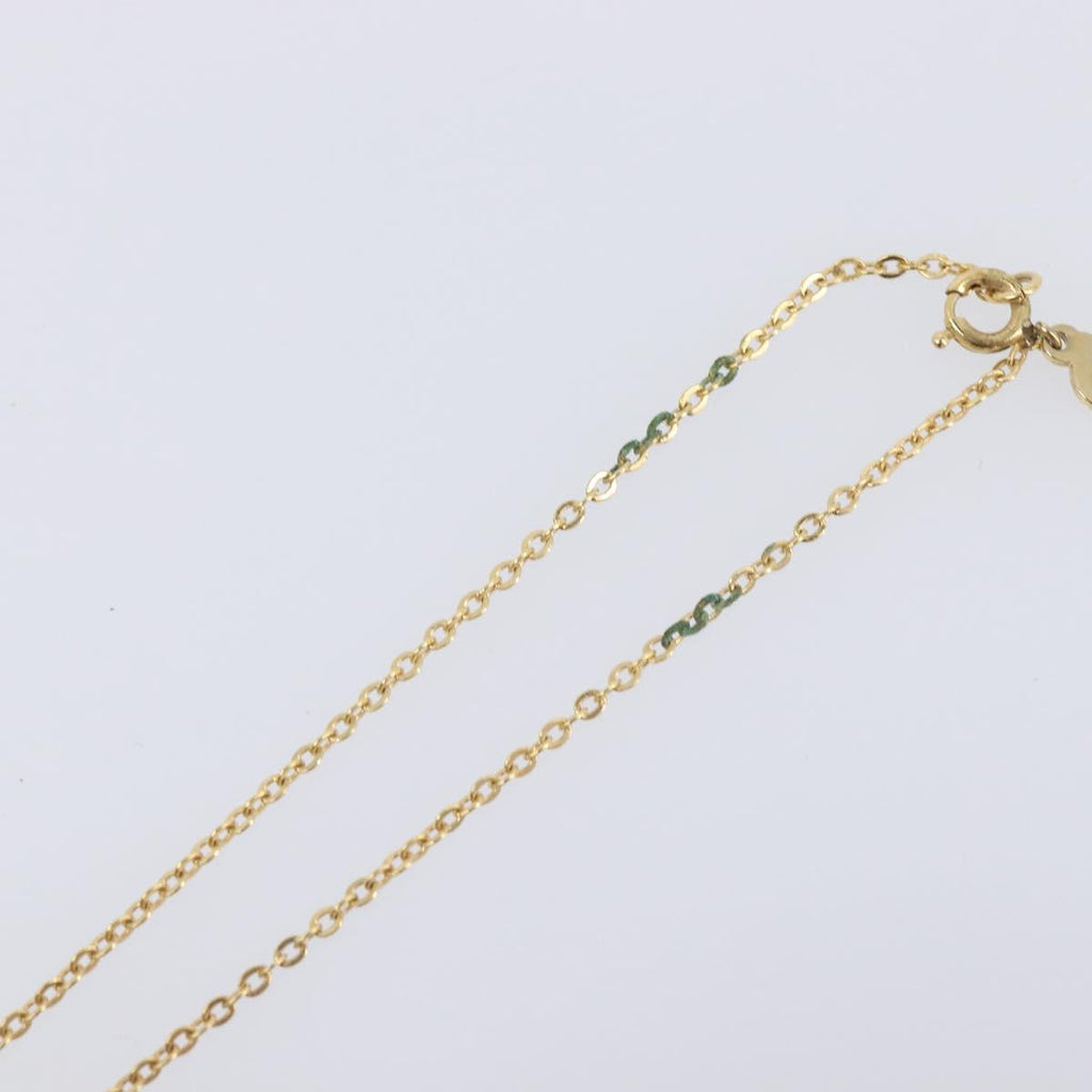 Christian Dior Rhinestone Necklace Metal Gold Tone Black Auth SK150