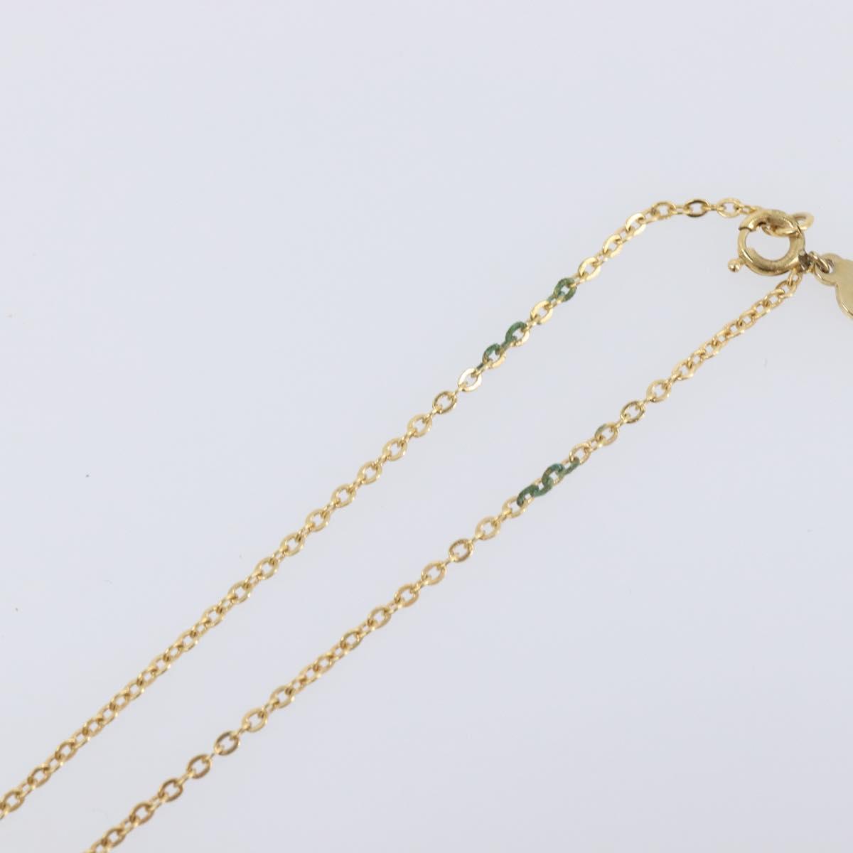 Christian Dior Rhinestone Necklace Metal Gold Tone Black Auth SK150