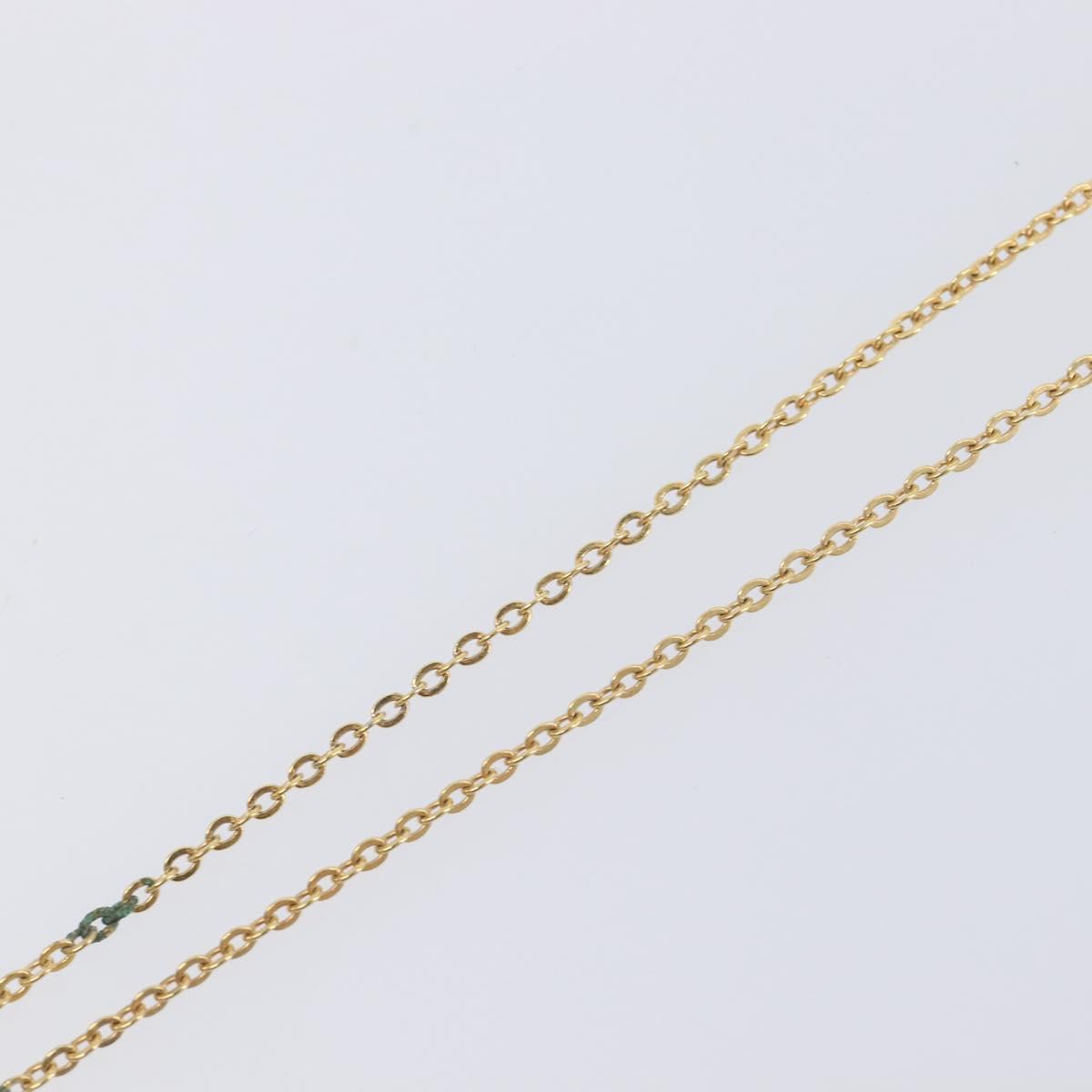 Christian Dior Rhinestone Necklace Metal Gold Tone Black Auth SK150