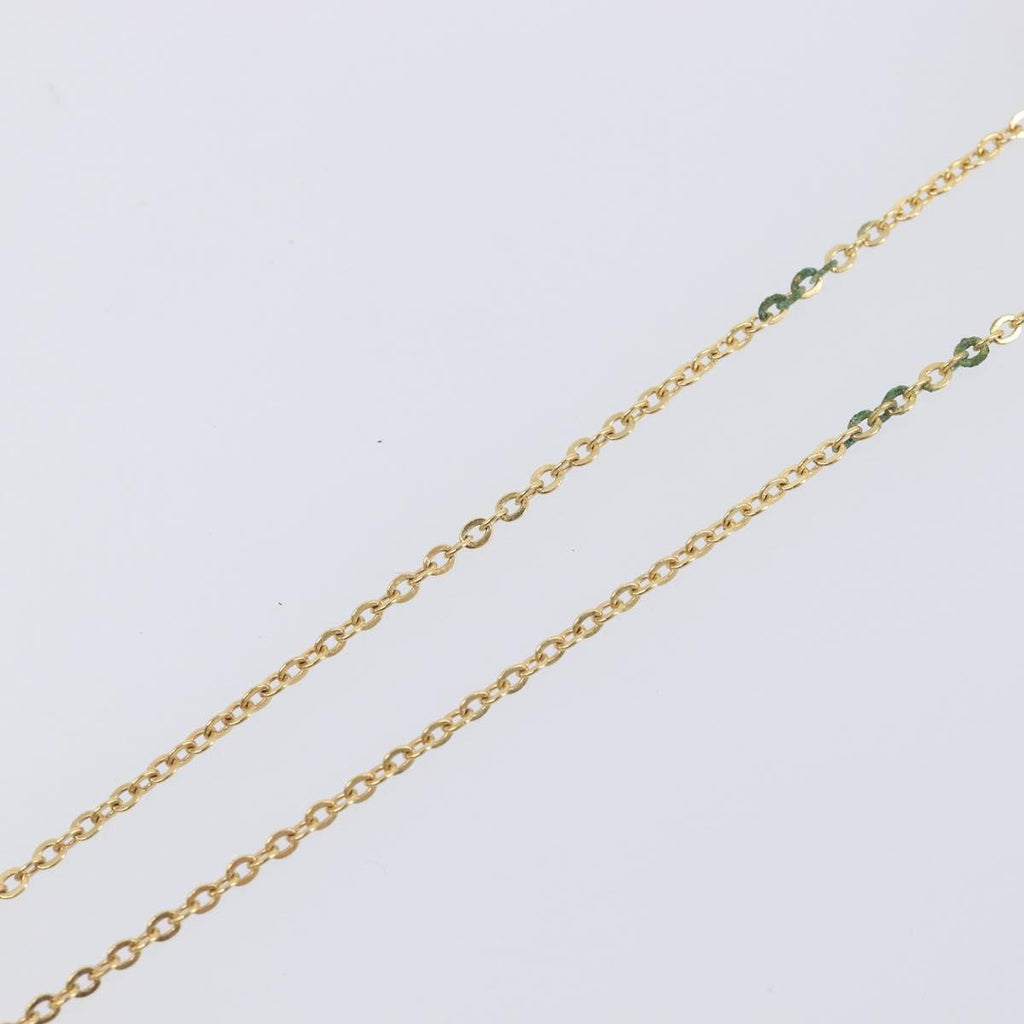 Christian Dior Rhinestone Necklace Metal Gold Tone Black Auth SK150