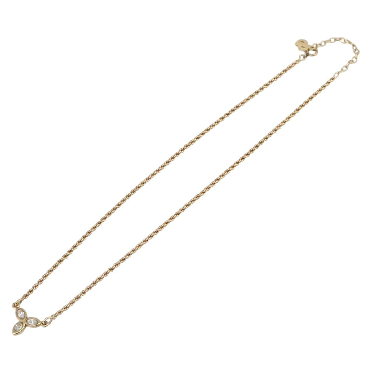 Christian Dior Necklace Metal Gold Tone Auth SK153
