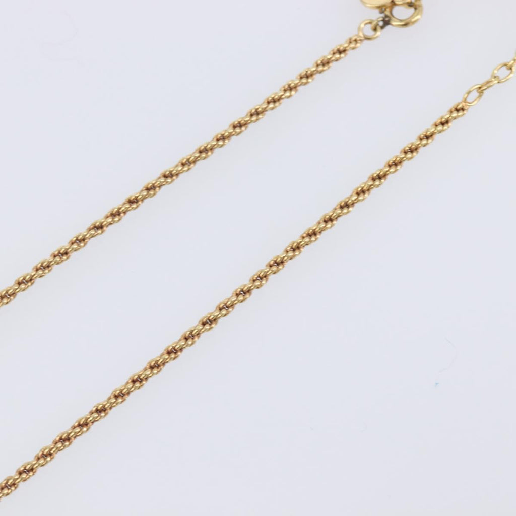 Christian Dior Necklace Metal Gold Tone Auth SK153
