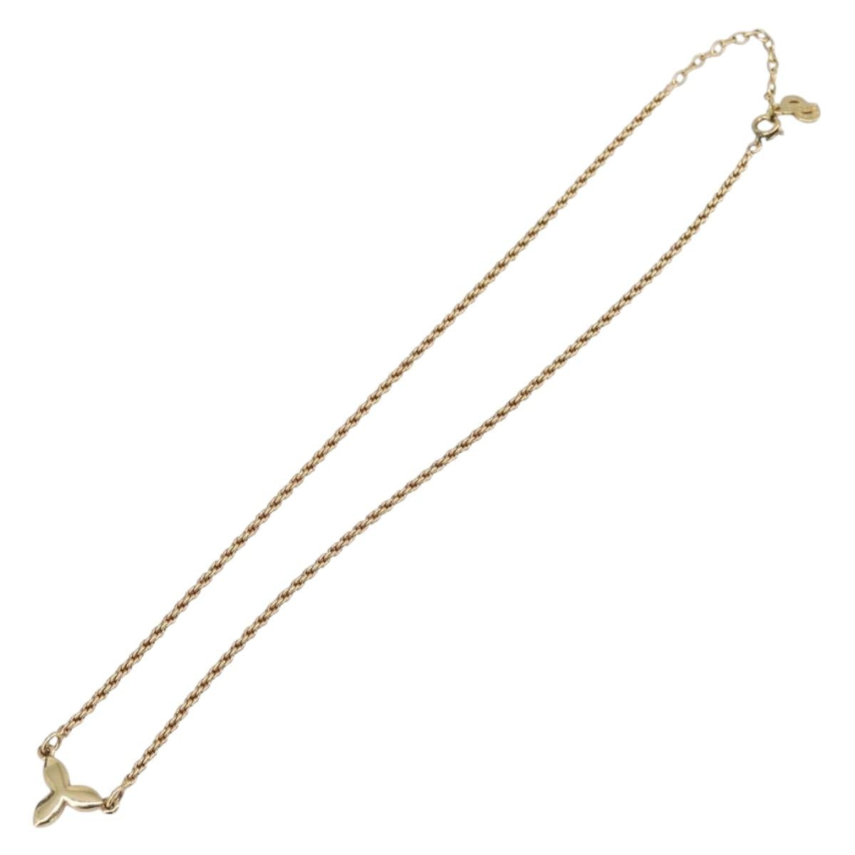 Christian Dior Necklace Metal Gold Tone Auth SK153