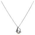 Christian Dior CD Logo Necklace Metal Silver Auth SK160