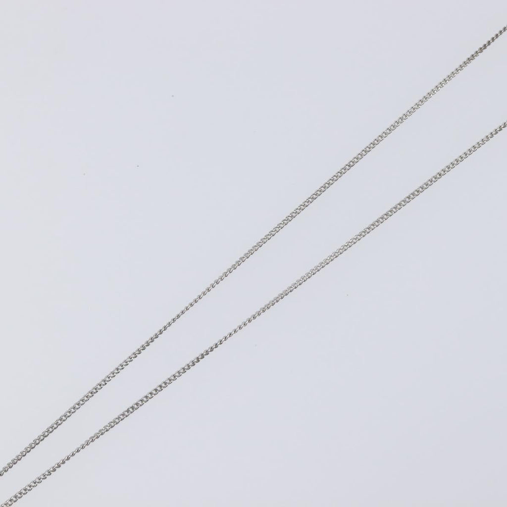 Christian Dior CD Logo Necklace Metal Silver Auth SK160