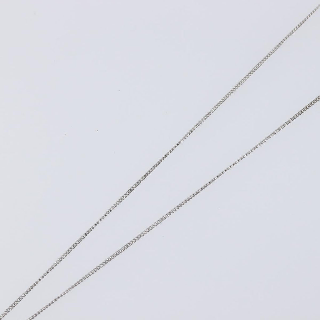 Christian Dior CD Logo Necklace Metal Silver Auth SK160