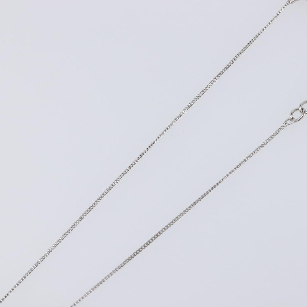 Christian Dior CD Logo Necklace Metal Silver Auth SK160