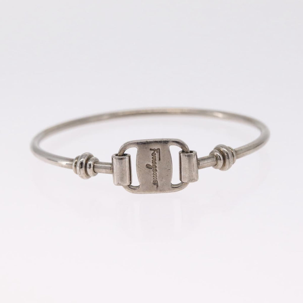 Salvatore Ferragamo Bangle Bracelet Metal 3 Set Gold Tone Silver Auth SK173