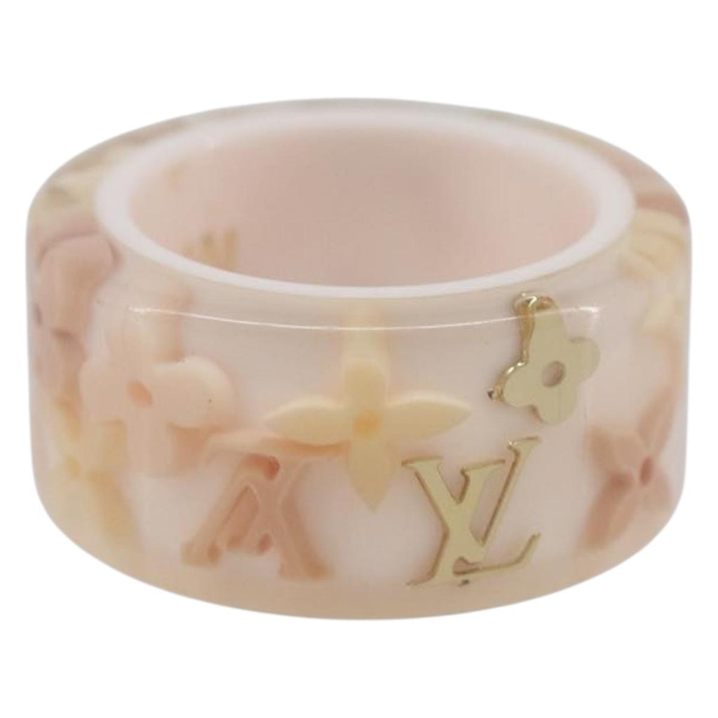 LOUIS VUITTON Berg Farandole Ring Plastic Clear Pink M65816 LV Auth SK179