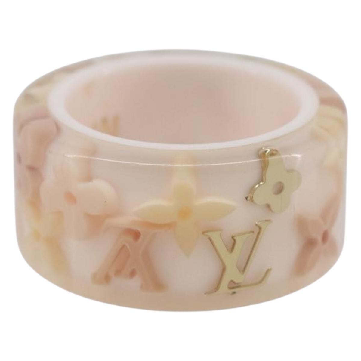 LOUIS VUITTON Berg Farandole Ring Plastic Clear Pink M65816 LV Auth SK179